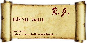 Rádi Judit névjegykártya