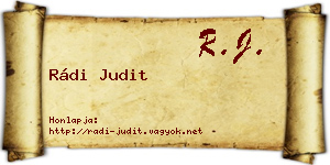 Rádi Judit névjegykártya